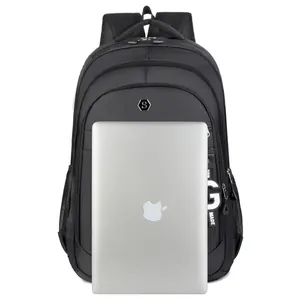 Large capacity black Oxford cloth backpack for travel and school with laptop compartment