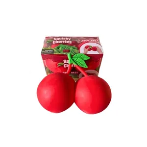 Giant jumbo cherry squishy toy for stress relief with realistic slow rebound texture