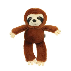 Adorable cute brown plush sloth keychain pendant ornament for schoolbags and backpacks