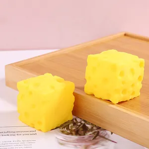 Yellow cheese-shaped squishy stress relief toy for sensory play and decompression