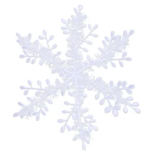 Copo de nieve de Navidad de PVC blanco para decoración de escaparates y árboles