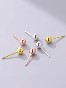 Detailansicht von S925 Sterling Silber Kugelohrsteckern in Gold, Silber und Roségold