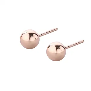 Elegante S925 Sterling Silber Roségold Kugelohrstecker in minimalistischem Design