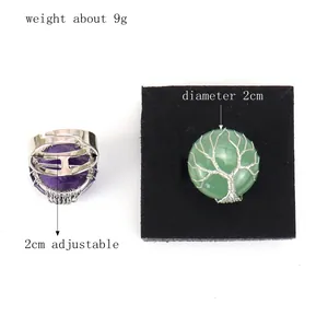 Handmade tree of life ring with 2cm diameter and 9g weight detail view