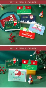 Tarjetas de felicitación navideñas variadas con simpáticos diseños de Papá Noel y muñeco de nieve