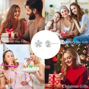 Pendientes de flores de circón, regalo para San Valentín, Día de la Madre, Cumpleaños y Navidad.