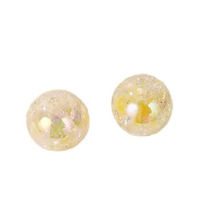 16mm iridescent crackle beads with bead-in-bead design for handmade DIY jewelry making