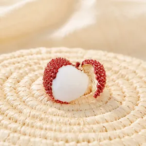Broche En Alliage En Forme De Litchi Pour Femmes Petite Broche Anti-exposition Pour Costume Pull Bijoux De Fruits Mode Cadeau