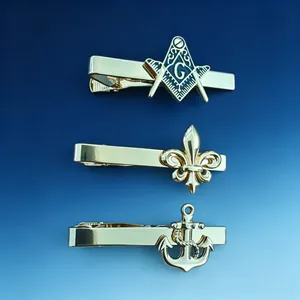 Mode Herren Vergoldet Zinklegierung Krawattenklammer Freimaurer Symbol Anker Sonnenblume Design Business Hochzeit Schmuck