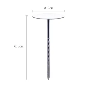 Clou à fleurs en inox avec plateau de 3,2 cm et hauteur totale de 6,5 cm pour gâteaux