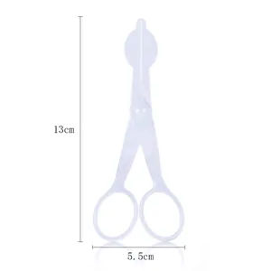 Ciseaux à fleurs en plastique blanc pour décoration de gâteaux de 13 cm et 5,5 cm