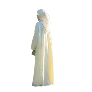 Elegant two-piece cotton linen abaya set featuring a long robe and matching skirt