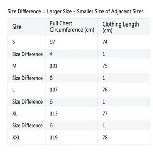 Comprehensive size chart for women's V-neck loose casual long-sleeve shirt in cm units