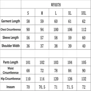 Comprehensive detailed size chart for casual single-breasted blazer and pants suit set