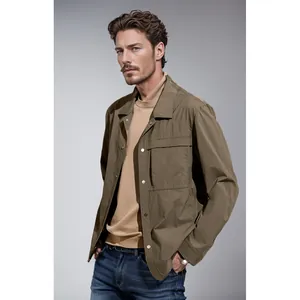 Veste coupe-vent de travail élégante vert olive pour homme pour le printemps et l'automne