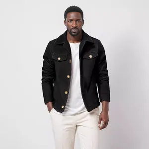 Giacca di Lana da Uomo Moda Monopetto Revers Tinta Unita Caldo Autunno Inverno Casual Urbano Top per Giovani Uomini