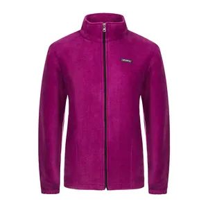 Dames Polar Fleece Jas met Opstaande Kraag Grote Maten Lange Mouw Rits Bovenkleding Effen Kleur Warm Casual Sport Top