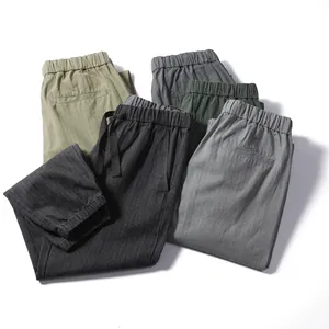 Japanese style men's casual drawstring harem joggers with elastic waist and ankles
