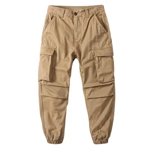 Men Retro Camouflage Cotton Cargo Pants Loose Joggers Multi-Pocket Casual Outdoor Long Trousers Tapered Fit Cotton Pants