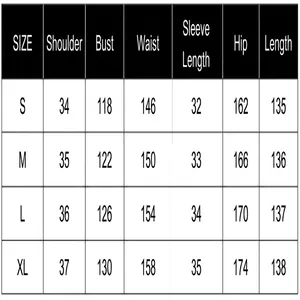 Tabella taglie dettagliata per abito lungo floreale bohémien con misure S-XL