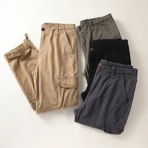 Amerikanische Retro-Baumwoll-Cargohose für Herren in verschiedenen Farben mit Taschen