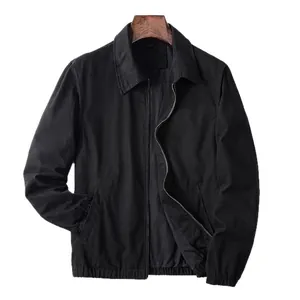 Veste de travail vintage pour hommes en coton lavé noir avec une coupe décontractée