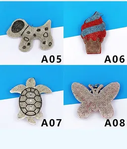 Pendentifs en strass étincelants en forme d'animaux et de glace pour porte-clés et sacs