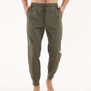 Pantalon de jogging de sport vert olive pour hommes, tissu à séchage rapide pro