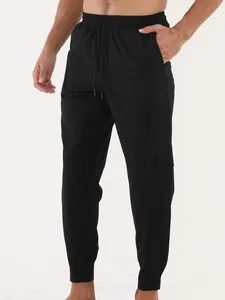 Pantalon de jogging de sport noir pour homme à séchage rapide avec cordon de serrage