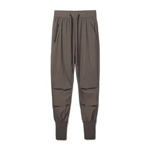 Front view of premium men's athletic joggers with drawstring waist and cuffed ankles