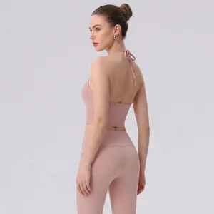 Premium hautfreundliches Set aus Neckholder-Top und Schlaghose mit hoher Taille