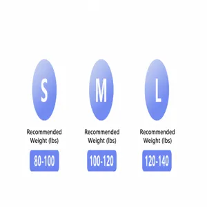 Detailed size recommendation chart for outdoor sports yoga wear set with weight ranges