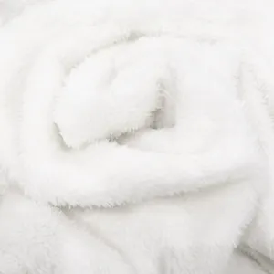 Close-up detail of soft white thick fleece lining for warm winter outdoor jacket