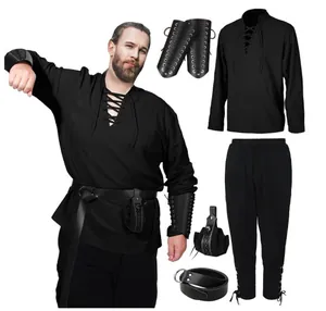 Dettaglio del costume rinascimentale medievale da uomo in 4 pezzi con accessori inclusi