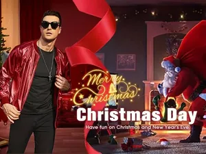 Primer plano de una chaqueta metálica roja brillante para hombre en una fiesta.