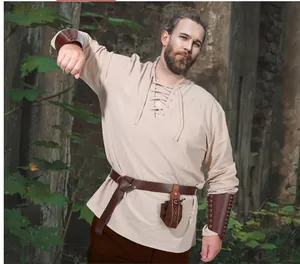 Dettaglio costume da pirata medievale del Rinascimento da uomo 4 pezzi Halloween
