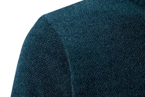 Close-up detail of the warm fleece lining and knit texture of a men's winter jacket.