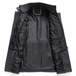 Men's winter business wool coat with stylish double collar and warm thermal lining