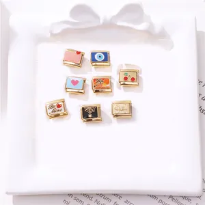 Vintage style gold modular charms for creative personalized handmade jewelry making