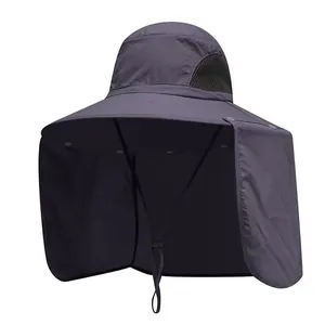 Outdoor Sonnenhut für Herren mit breiter Krempe, Nackenschutz und Belüftung