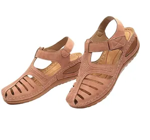 Sandalias de cuña de verano para mujer cómodas con diseño hueco transpirable y suela suave