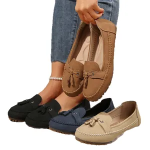 Stylish women's tassel loafers in multiple colors, soft sole slip-on casual shoes