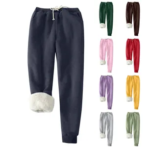 Warme, dick gefütterte Jogginghose für Damen mit Sherpa-Vlies in vielen verschiedenen Farben