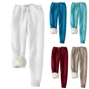 Gemütliche Winter-Jogginghose für Damen mit dickem Lammwollfutter in fünf Farben