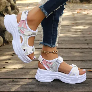 Women Platform Roman Sandals 2025 Summer New Thick Sole Casual Sport Sandals For Students Soft Comfortable Outdoor Walking Beach Sandals