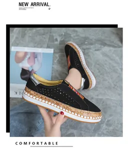 Detailansicht schwarzer Damen-Freizeitschuhe mit Aussparungen und dicker Korksohle