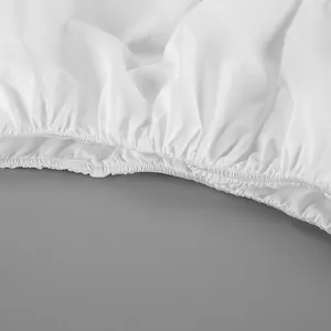 Detailed macro shot showing the fine ruffled elastic hem of a white cotton blouse.