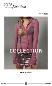 Pink glitter sheer long sleeve shirt with neck tie scarf fashion detail view