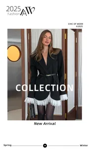 Professional view of an elegant black blazer featuring white lace trim and V-neckline