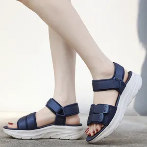 Women Sporty Platform Sandals Lightweight Hook And Loop Breathable PU Upper MD Sole Wedge Walking Shoes Outdoor Casual Summer Footwear